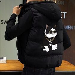 2025 autumn and winter new thickened waistcoat slim vest men's vest hooded coat big children's cotton coat warm vest 2025 autumn and winter new thickened waistcoat slim vest men's vest hooded coat big children's cotton coat warm vest