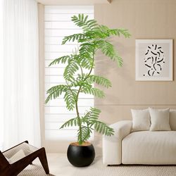 Jacaranda Artificial Green Plant, High-End Light Luxury Living Room Sofa Tv Cabinet Floor-Standing Ornament, Large Potted Fake Tree Plant Jacaranda Artificial Green Plant, High-End Light Luxury Living Room Sofa Tv Cabinet Floor-Standing Ornament, Large Potted Fake Tree Plant