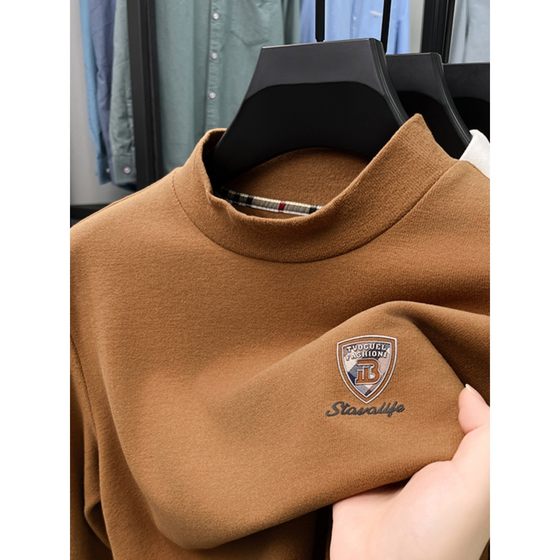 Develvet base shirt men's half-high neck grinding double-sided velvet warm sweatshirt thick autumn and winter mid-collar long-sleeved T-shirt inside
Develvet base shirt men's half-high neck grinding double-sided velvet warm sweatshirt thick autumn and winter mid-collar long-sleeved T-shirt inside