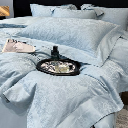 Long-Staple Cotton, Light Luxury, Class A, Maternal and Infant Grade, Pure Cotton, Four-Piece Set, Jacquard Duvet Cover, Bed Sheet, 1.8m Fitted Sheet, Bedding Long-Staple Cotton, Light Luxury, Class A, Maternal and Infant Grade, Pure Cotton, Four-Piece Set, Jacquard Duvet Cover, Bed Sheet, 1.8m Fitted Sheet, Bedding