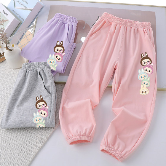 Girls pure cotton ragbub casual sports pants summer thin mosquito-repellent pants children's clothing baby girl trousers 
Girls pure cotton ragbub casual sports pants summer thin mosquito-repellent pants children's clothing baby girl trousers