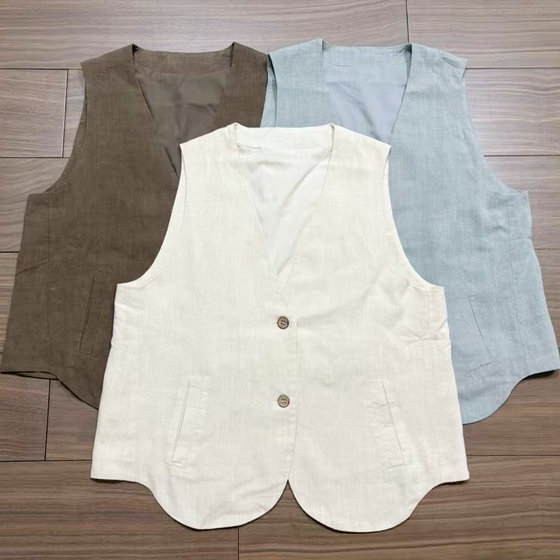 Pure hemp soft and glutinous skin vest vest for women 2025 autumn new big V-neck loose linen vest fashionable cardigan
Pure hemp soft and glutinous skin vest vest for women 2025 autumn new big V-neck loose linen vest fashionable cardigan