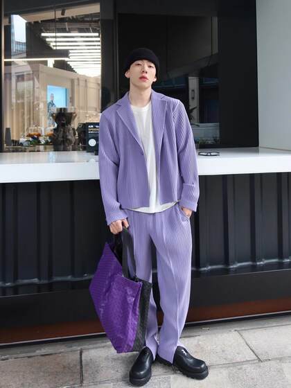Miyake Yilo pleated men's clothing 2025 four-season wearable suit jacket casual long-sleeved jacket loose JD201 Miyake Yilo pleated men's clothing 2025 four-season wearable suit jacket casual long-sleeved jacket loose JD201