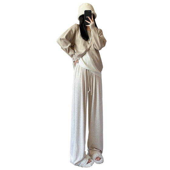 Yamamoto Pants rice white and velvet glutinous rice knitted wide -leg pants Female spring, autumn and winter, loose and vertical trailer straight leisure pants
Yamamoto Pants rice white and velvet glutinous rice knitted wide -leg pants Female spring, autumn and winter, loose and vertical trailer straight leisure pants