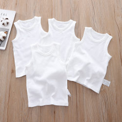 Children's brushed vest white autumn and winter all-match boneless bottoming replacement breathable soft men's and women's sling type A Children's brushed vest white autumn and winter all-match boneless bottoming replacement breathable soft men's and women's sling type A