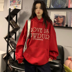 2025 autumn and winter new couple loose trendy brand sports sweatshirt men's hooded jacket plus velvet thickened warm top 2025 autumn and winter new couple loose trendy brand sports sweatshirt men's hooded jacket plus velvet thickened warm top