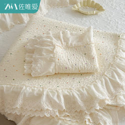 French-Style High-End All-Cotton Double-Layer Gauze Bed Cover Three-Piece Set, New Pure Cotton Class a Tatami Bed Sheet, Non-Slip, Suitable for All Seasons French-Style High-End All-Cotton Double-Layer Gauze Bed Cover Three-Piece Set, New Pure Cotton Class a Tatami Bed Sheet, Non-Slip, Suitable for All Seasons