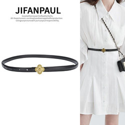 Women's Belt 2025 New Niche Design High-End Vintage Thin Leather Belt Decorative Accessory for Dresses Black Belt Women's Belt 2025 New Niche Design High-End Vintage Thin Leather Belt Decorative Accessory for Dresses Black Belt