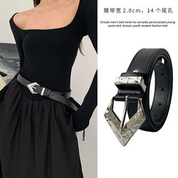 2024 New High-End Women's Belt Versatile Pin Buckle Stylish Belt Simple Fashion Black Decorative Belt Trendy 2024 New High-End Women's Belt Versatile Pin Buckle Stylish Belt Simple Fashion Black Decorative Belt Trendy
