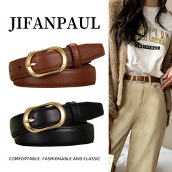 Gifan Paul Belt Women's 2025 New arrival Casual Easiest for match genuine pin buckle with Denim leather belt Classy tide Gifan Paul Belt Women's 2025 New arrival Casual Easiest for match genuine pin buckle with Denim leather belt Classy tide
