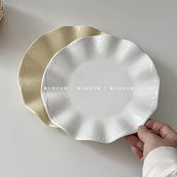 Miss Sugar French Cream Style Dinner Plate 8inch Round Plate Embossed Lace Plate Ceramic Flat Plate Dessert Salad Plate Miss Sugar French Cream Style Dinner Plate 8inch Round Plate Embossed Lace Plate Ceramic Flat Plate Dessert Salad Plate