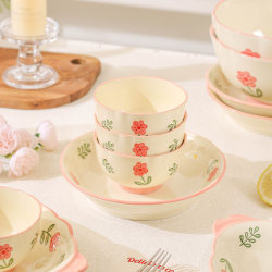 Especially beautiful ceramic bowl for home use 2025 new high-looking rice bowl small bowl underglaze color tableware set Especially beautiful ceramic bowl for home use 2025 new high-looking rice bowl small bowl underglaze color tableware set