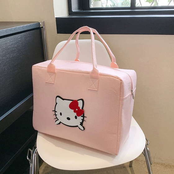 Cartoon felt bag Large capacity handbag Travel bag New casual storage bag Suitcase super large tote bag Cartoon felt bag Large capacity handbag Travel bag New casual storage bag Suitcase super large tote bag