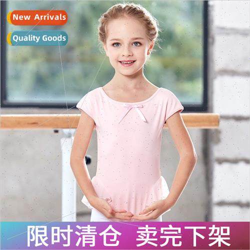 Childrens dancewear girls short-sleeved closed crotch practi Childrens dancewear girls short-sleeved closed crotch practi
