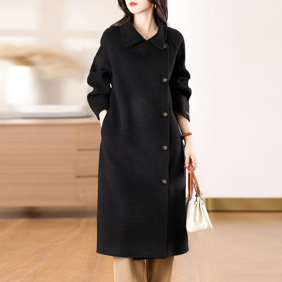 2025 autumn and winter new mid-length double-sided wool coat to make you look slim and fashionable and versatile lace-up simple ladies jacket 2025 autumn and winter new mid-length double-sided wool coat to make you look slim and fashionable and versatile lace-up simple ladies jacket
