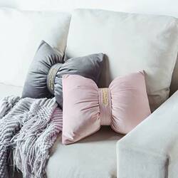 Nordic Solid Color Velvet Pillow Simple Embroidered Headboard Cushion Velvet Sofa Backrest ins Cushion with Bow Nordic Solid Color Velvet Pillow Simple Embroidered Headboard Cushion Velvet Sofa Backrest ins Cushion with Bow