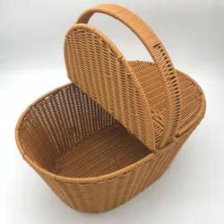 Tengtiao woven rattan blue grocery shopping bag Tengtiao woven rattan blue grocery shopping bag