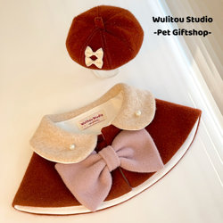 Wulitou original pet saliva towel New Year Bows cat dog Cape clothes decoration festive scarf Wulitou original pet saliva towel New Year Bows cat dog Cape clothes decoration festive scarf