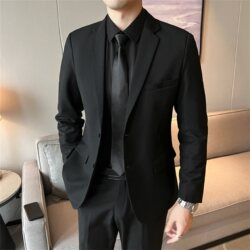 Men's Suit Jacket, Slim Fit, Black, Casual Business Formal Wear, Korean Style, Youth, Plus Size, Groomsmen Single-Piece Suit Men's Suit Jacket, Slim Fit, Black, Casual Business Formal Wear, Korean Style, Youth, Plus Size, Groomsmen Single-Piece Suit