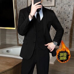 Autumn and Winter Thickened Cotton Suit Jacket for Men, Groomsmen Suit, Brotherhood Suit, Men's Business Formal Wear, Young Men's Small Suit Autumn and Winter Thickened Cotton Suit Jacket for Men, Groomsmen Suit, Brotherhood Suit, Men's Business Formal Wear, Young Men's Small Suit