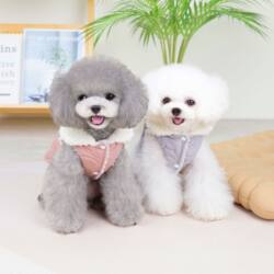 2022 Yuanyuan quilted embroidered two-leg cotton coat, nylon spun quilted embroidered dog clothing, comfortable cotton velvet lining pet dog clothing 2022 Yuanyuan quilted embroidered two-leg cotton coat, nylon spun quilted embroidered dog clothing, comfortable cotton velvet lining pet dog clothing