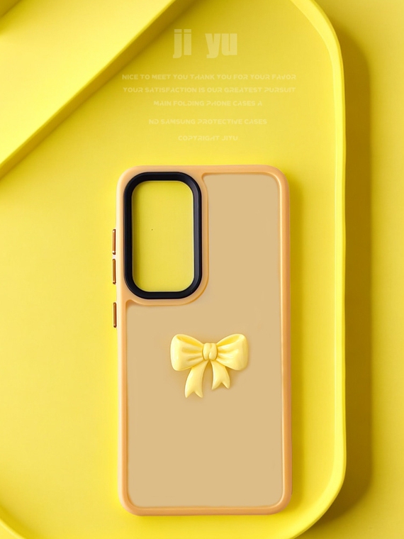 Cute Yellow Ribbon For Girls S24, S24 Plus, S24 Ultra, S23, S23 Plus, S23 Ultra, S22, S22 Plus, S22 Ultra Samsung Phone Case