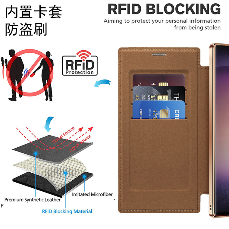 Side Flip Wallet Diary Card Holder MagSafe Diamond Pattern Quilted S24, S24 Plus, S24 Ultra Samsung Phone Case