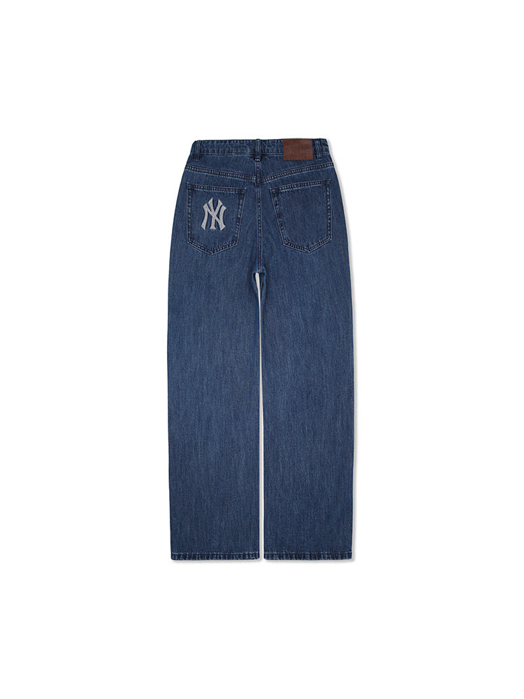 MLB Men's Big Logo Wide Leg Cotton Jeans Spring 2024