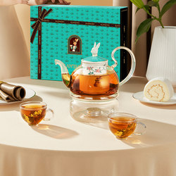 Bran Rabbit's Tea Bone China Glass Teapot Set Candle Teapot Afternoon Tea Tea Maker for Brewing Tea Around the Stove Gift Box Bran Rabbit's Tea Bone China Glass Teapot Set Candle Teapot Afternoon Tea Tea Maker for Brewing Tea Around the Stove Gift Box