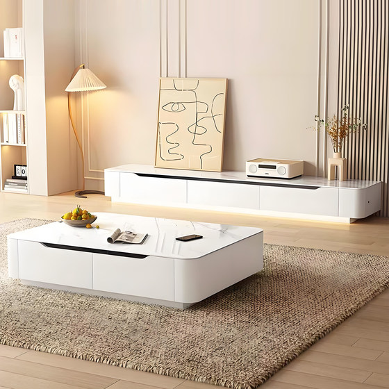 Light luxury Italian minimalist solid wood new rock table tea table TV cabinet combination set living room floor storage small apartment
Light luxury Italian minimalist solid wood new rock table tea table TV cabinet combination set living room floor storage small apartment