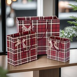 Business Classic Dark Red Bottom Brown Plaid Gift Bag Handbag Gift Bag Paper Bag Return Gift Bag Business Classic Dark Red Bottom Brown Plaid Gift Bag Handbag Gift Bag Paper Bag Return Gift Bag