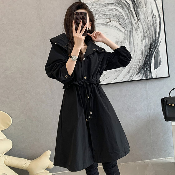 Trench coat for women mid-length 2025 Spring and Autumn new Korean version loose large-size drawstring waist slim hooded casual jacket
Trench coat for women mid-length 2025 Spring and Autumn new Korean version loose large-size drawstring waist slim hooded casual jacket