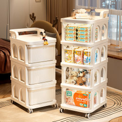 Multi-Layer Floor-Standing Drawer-Type Storage Rack for Baby Products, Snacks, and Toys, No Installation Required Multi-Layer Floor-Standing Drawer-Type Storage Rack for Baby Products, Snacks, and Toys, No Installation Required