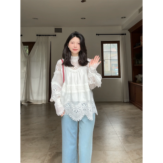 Guo Jiujiu, linen sky silk temperament lace hollow shirt, heavy industry slimming top nine-point straight jeans
Guo Jiujiu, linen sky silk temperament lace hollow shirt, heavy industry slimming top nine-point straight jeans