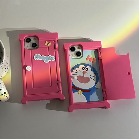 Pink — Doraemon Funny Girls 3D Silicone TPU 15, 14, 13, 12 iPhone Case