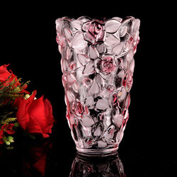 Flevinz Rose Crystal Glass Vase, Lucky Bamboo Lily Vase, Flower Arrangement Vase, Decorative Gift Vase Flevinz Rose Crystal Glass Vase, Lucky Bamboo Lily Vase, Flower Arrangement Vase, Decorative Gift Vase