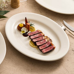 Yogurt Deuston Ceramic Western-Style Plate, Pure White Creative Plate, High-Temperature Resistant Oval Steak Plate, Household Dish Plate, Fish Plate Yogurt Deuston Ceramic Western-Style Plate, Pure White Creative Plate, High-Temperature Resistant Oval Steak Plate, Household Dish Plate, Fish Plate