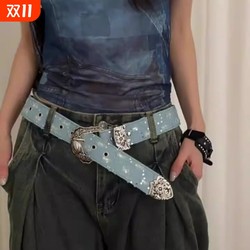 American retro old style belt women's decorative skirt with suit personality belt subculture black trouser belt American retro old style belt women's decorative skirt with suit personality belt subculture black trouser belt