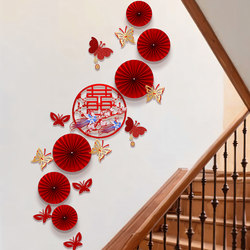 Wedding Room Decoration Background Wall Wedding New House Living Room Entrance Staircase Wall Groom's Room High-End Floral Arrangement Wedding Room Decoration Background Wall Wedding New House Living Room Entrance Staircase Wall Groom's Room High-End Floral Arrangement