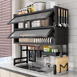 Kitchen sink drain rack dish rack multi-functional double-layer sink cupboard tableware dish storage rack Kitchen sink drain rack dish rack multi-functional double-layer sink cupboard tableware dish storage rack