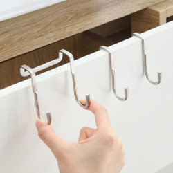 No punching stainless steel bedside cabinet door double hook hook No punching stainless steel bedside cabinet door double hook hook
