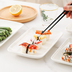 Pure White Ceramic Rectangular Plate, Dish Plate, Household Sushi Plate, Multi-Purpose Plate, Tray, Square Plate Pure White Ceramic Rectangular Plate, Dish Plate, Household Sushi Plate, Multi-Purpose Plate, Tray, Square Plate