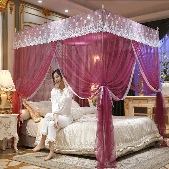 Mosquito net Household dust -proof princess European -style court landing thickened shading curtain 2021 encrypted bracket high -end stainless steel Mosquito net Household dust -proof princess European -style court landing thickened shading curtain 2021 encrypted bracket high -end stainless steel