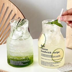 Japanese Ins-Style Glass Cup for Home Use, Simple Cold Brew Coffee Cup, Large Capacity Bubble Tea Straw Cup Japanese Ins-Style Glass Cup for Home Use, Simple Cold Brew Coffee Cup, Large Capacity Bubble Tea Straw Cup