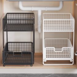 Under sink storage rack, washbasin cabinet interior layered rack Under sink storage rack, washbasin cabinet interior layered rack