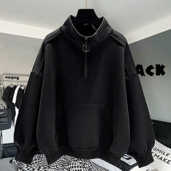 Half-high collar Sweatshirt men's New arrival autumn and winter Trendy Easiest for match zipper Stylish Long sleeves Tops Hong Kong style Couple Outwear Half-high collar Sweatshirt men's New arrival autumn and winter Trendy Easiest for match zipper Stylish Long sleeves Tops Hong Kong style Couple Outwear