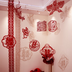 Wedding Decoration Set for Newlyweds' Room, Living Room Corner, Creative Silhouette and Double Happiness Character Decorations, High-End Wedding Set Wedding Decoration Set for Newlyweds' Room, Living Room Corner, Creative Silhouette and Double Happiness Character Decorations, High-End Wedding Set