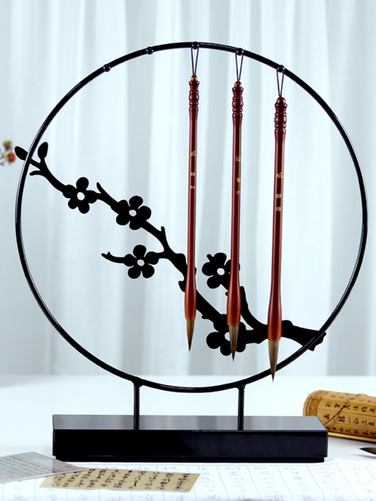 毛笔架中国风复古文房四宝书法专用晾笔架展示架狼毫新中式