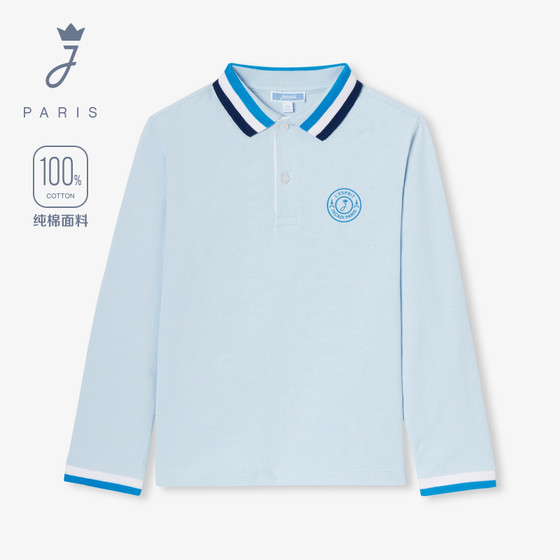 Jacadi boys pure cotton long-sleeved POLO shirt 2025 autumn new sky blue versatile T-shirt 2042420
Jacadi boys pure cotton long-sleeved POLO shirt 2025 autumn new sky blue versatile T-shirt 2042420