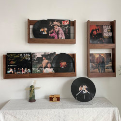 Black Walnut Magazine Rack Solid Wood Wall-Mounted Book and Newspaper Rack Creative Wall Storage Rack Living Room Wall Vinyl Storage Rack Black Walnut Magazine Rack Solid Wood Wall-Mounted Book and Newspaper Rack Creative Wall Storage Rack Living Room Wall Vinyl Storage Rack